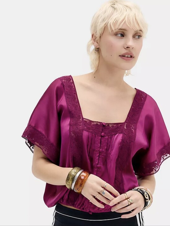 Urban Outfitters Tops - NWT Kimchi Rose Silky Purple Top Urban Outfitters Sz M